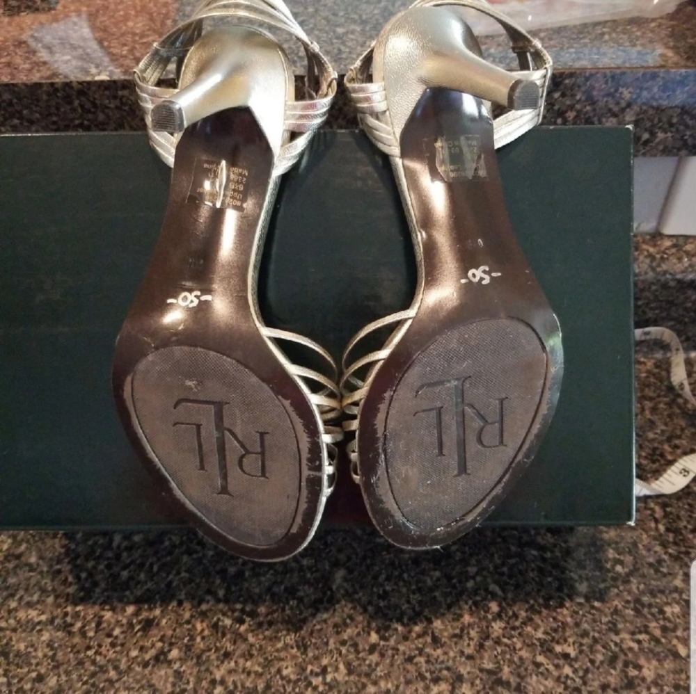 Metallic Pewter Strappy Sandal - Picture 2 of 3